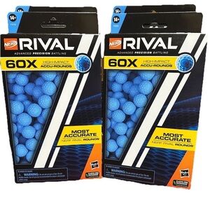 Nerf Rival 60X High-Impact Blue Rounds Lot of 4 boxes 240 Balls Total